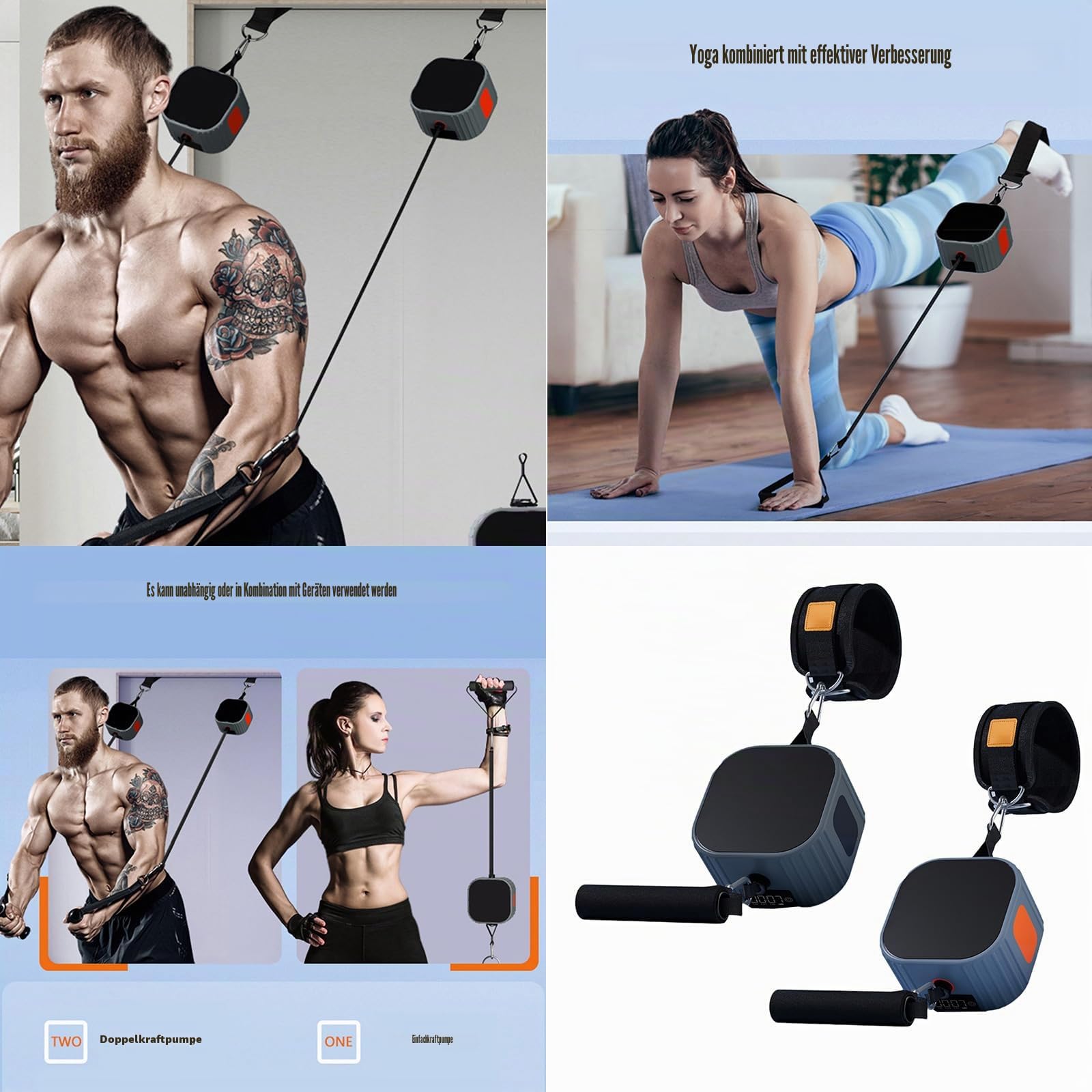 Krafttrainings-Puller, Fitness-Widerstandsmaschine, verstellbarer Widerstand, Rudergerät für Zuhause, Fitnessstudio, Workout, Krafttraining, Trainingsgeräte