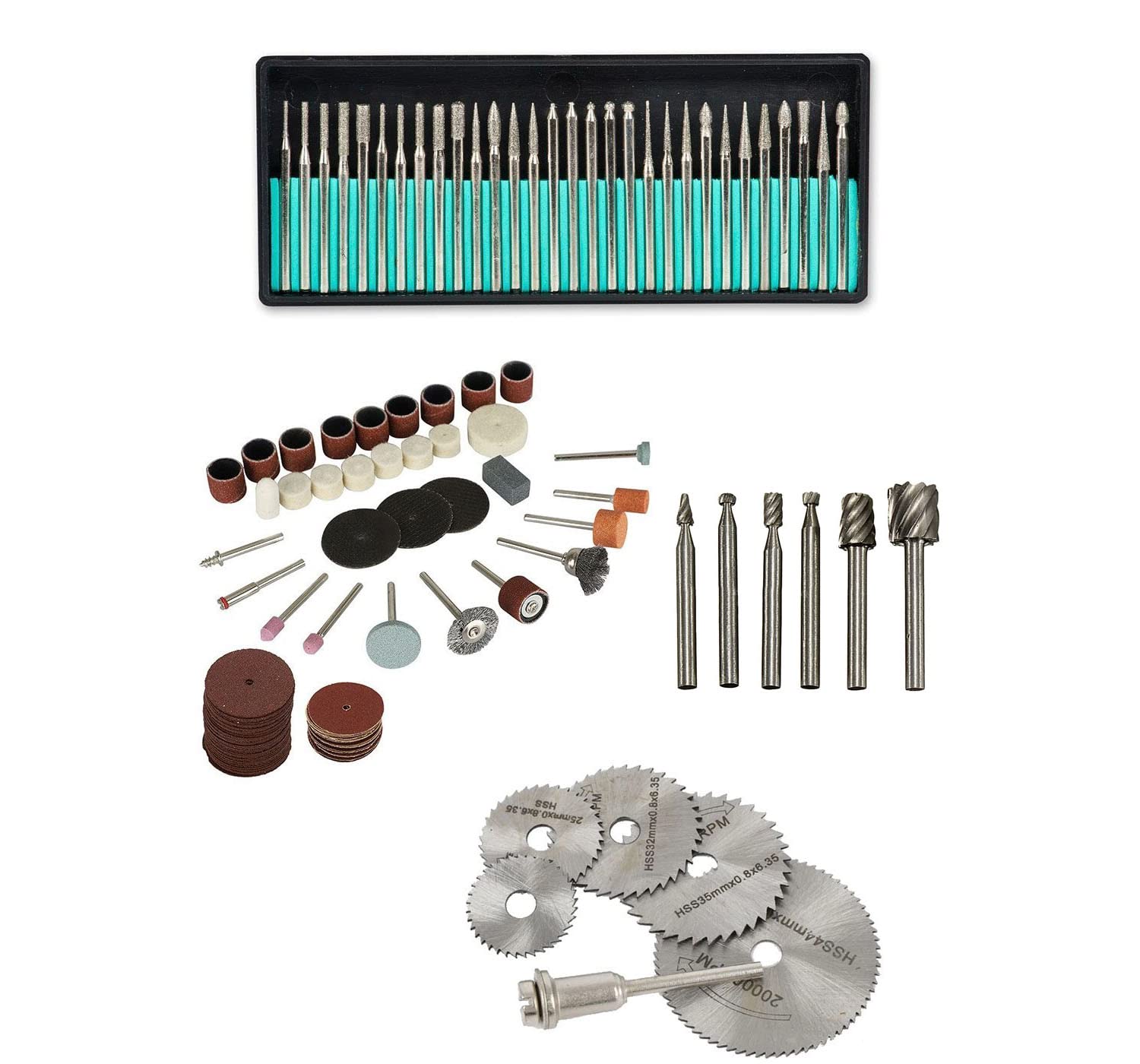 Digital Craft Rotary Tool Accessories Kit Mini Drill Bit Set with 3.2mm Mandrel in Electric Drill with 6Pc Circular Saw Blade 30Pc Diamond Burs 105Pc Rotary Tool Set 6Pc HSS Rotary Burs (B0B1BBQBPX) Amazon Price History, Amazon Price Tracker