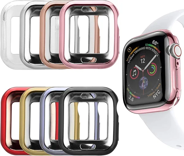 Watch Protector Case Compatible with Apple Watch Cover Protecitve Frame Bumper MAIRUI 38mm 8 Packs TPU Guard Protection Case for iWatch Series 3/2/1 Sport Edition