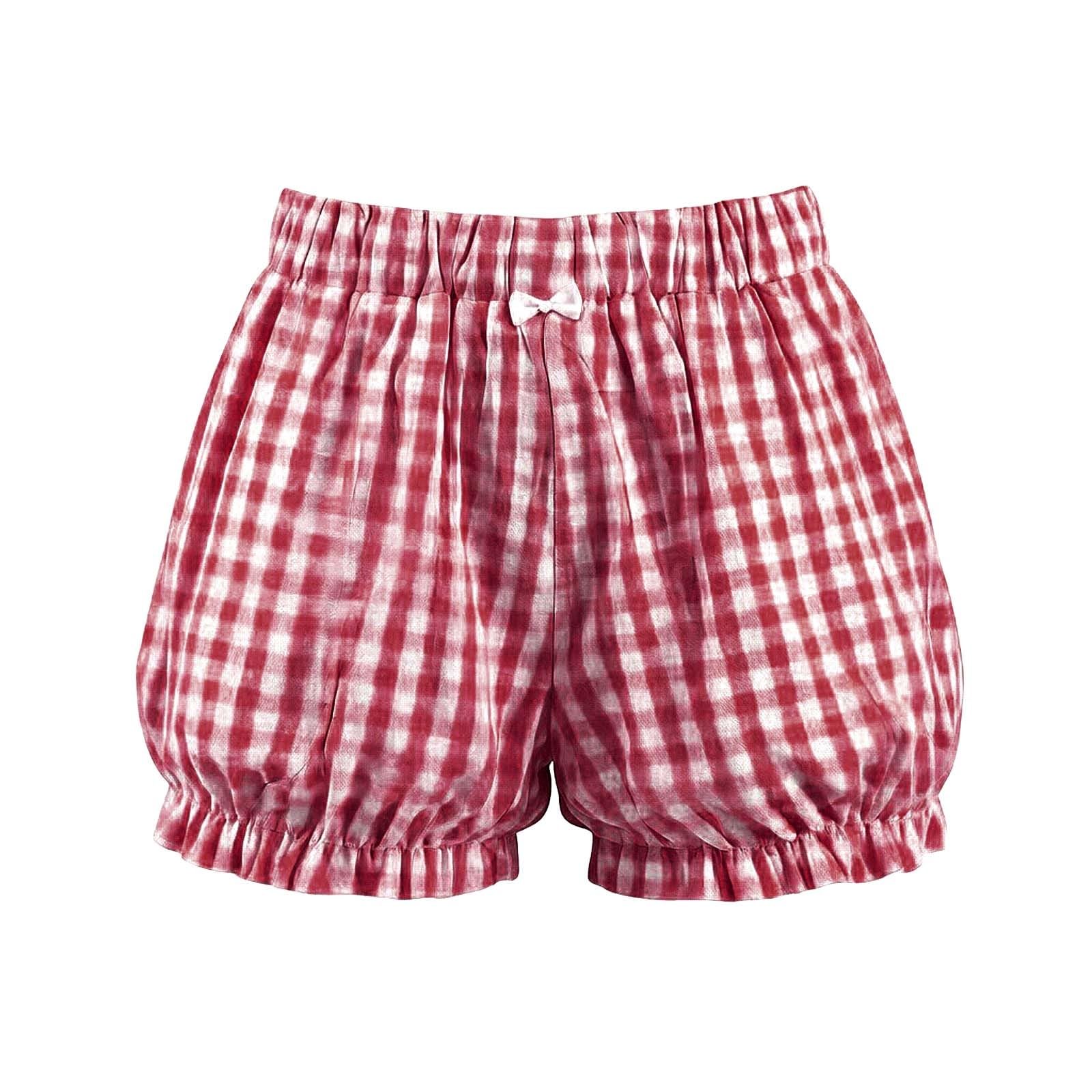 Generisch Mädchen Shorts Kinder Sport Shorts mit Elastische Bund und Hohe Taille Kurze Hosen Damen Leichte Atmungsaktive Baggy Sommer Elegante Bermudas Sport Strand Schule
