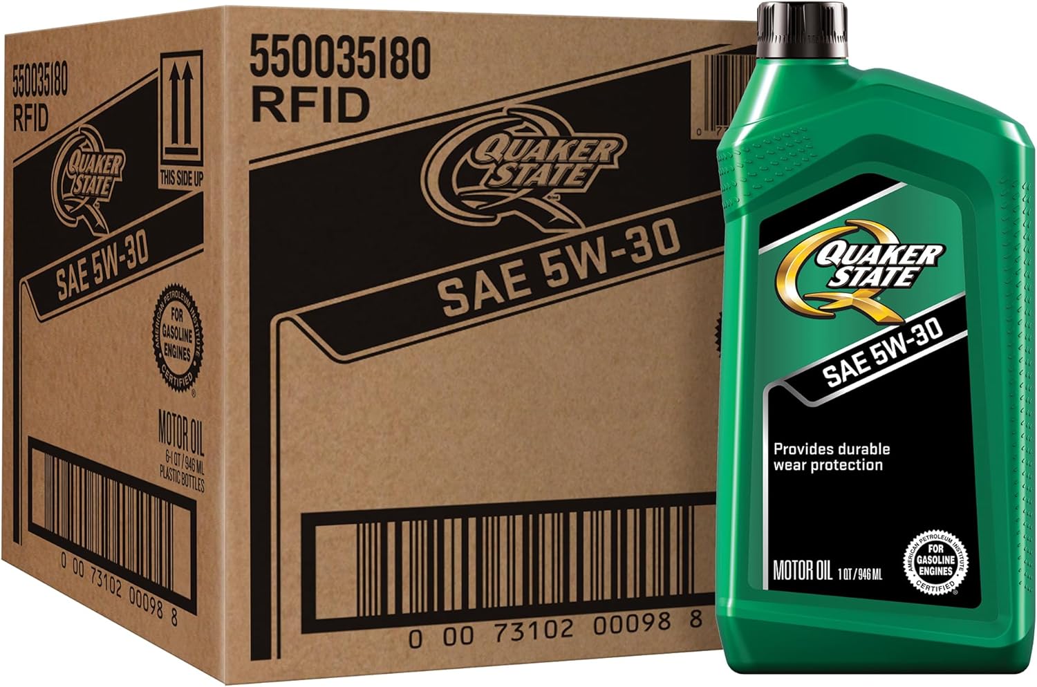 Quaker State Motor Oil, 5W-30, 1 Quart (6 Pack)