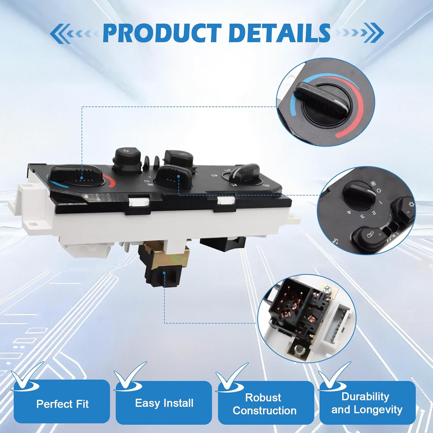 A/C Heater Climate Control Module Panel Switch 25841856 for GMC Canyon Chevy Colorado 2004-2012 Models Replaces# 15113185 15238515 15858833