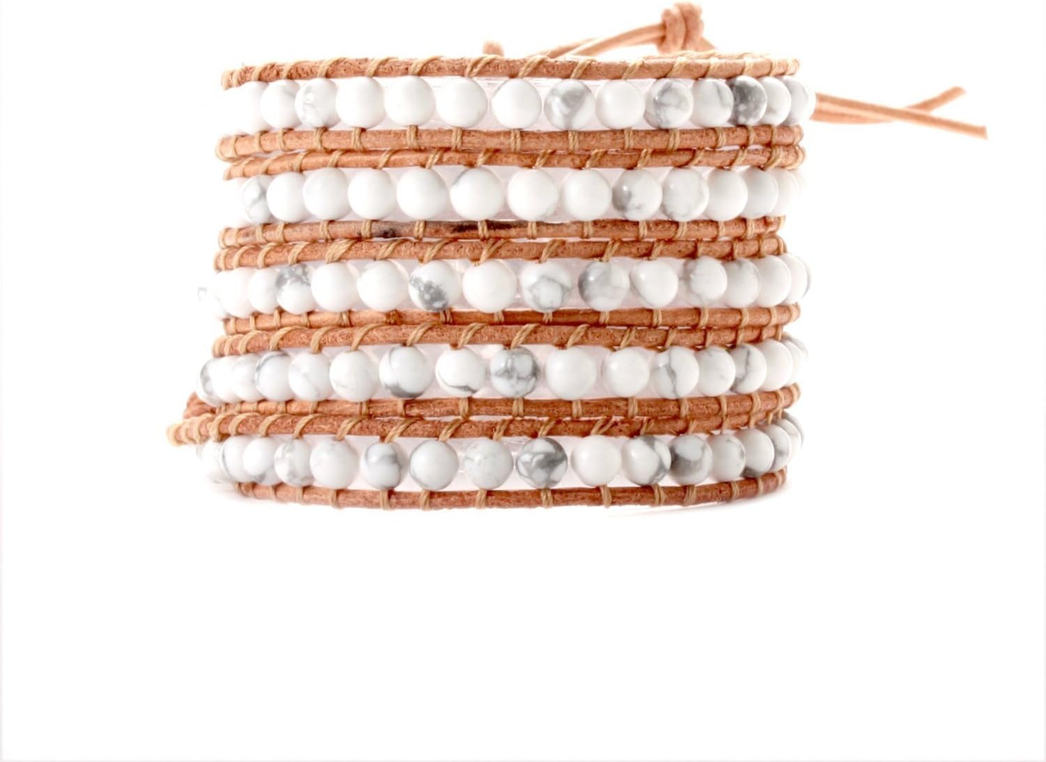 Amazon ハウライト ラップブレスレット 4連 Howlite Wrap Bracelet 【パワーストーン ナチュラル ストーン