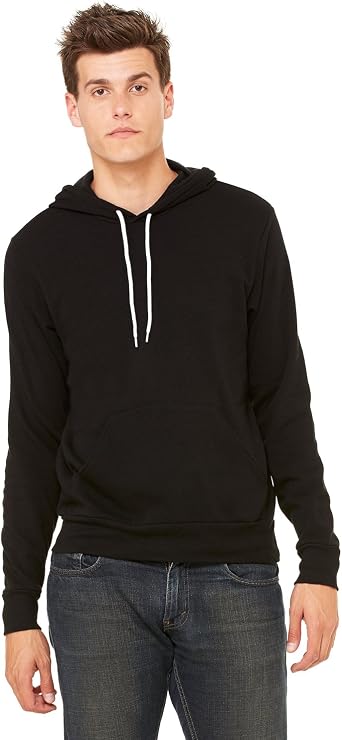 Bella Canvas Poly-Cotton Fleece Pullover Hoodie 3719 Black, L