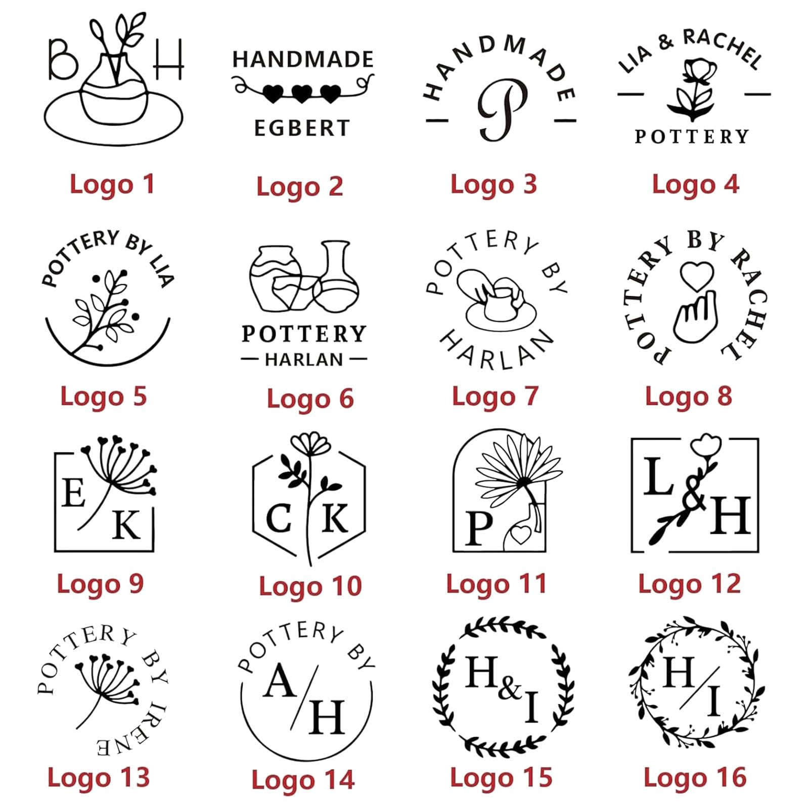 esmen Keramikstempel Signatur-Keramikstempel, individueller Tonstempel, individueller Tonstempel mit Text oder Muster, Tonstempelform für Keramik Individueller Stempel