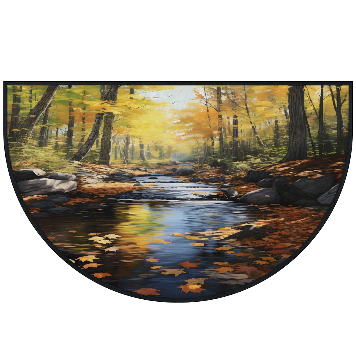 Tapis de porte en demi-lune pour intérieur et extérieur entrée de maison