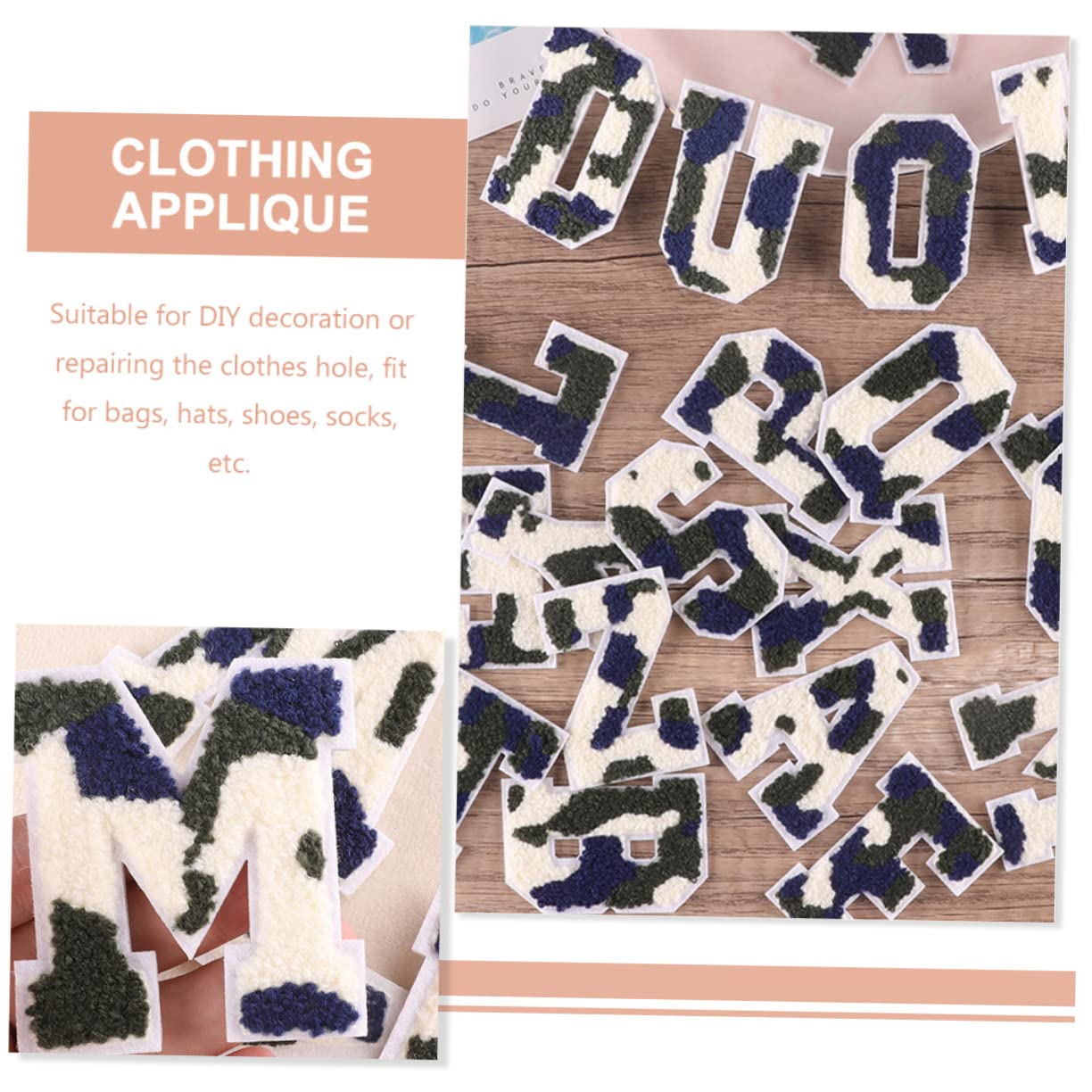DOITOOL 5 Ensembles Patches Lettres Décoratifs Appliques Thermocollantes Personnalisables Pour Vêtements Sacs Et Artisanat Pour Bricolage Et Réparations 26 Pièces * 5