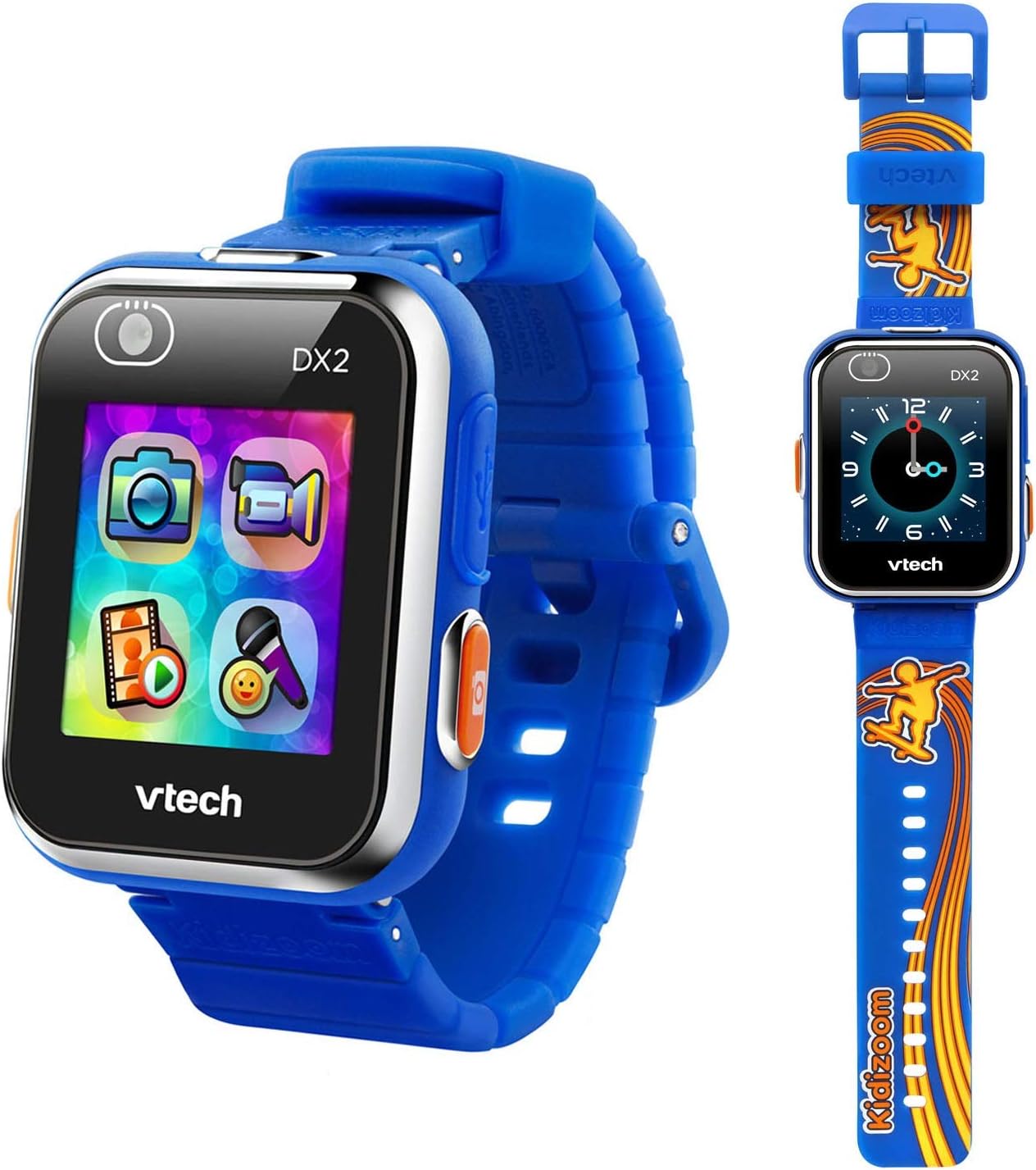 KidiZoom Smartwatch DX2, Special Edition Skateboard Swoosh with Bonus Royal Blue Wristband