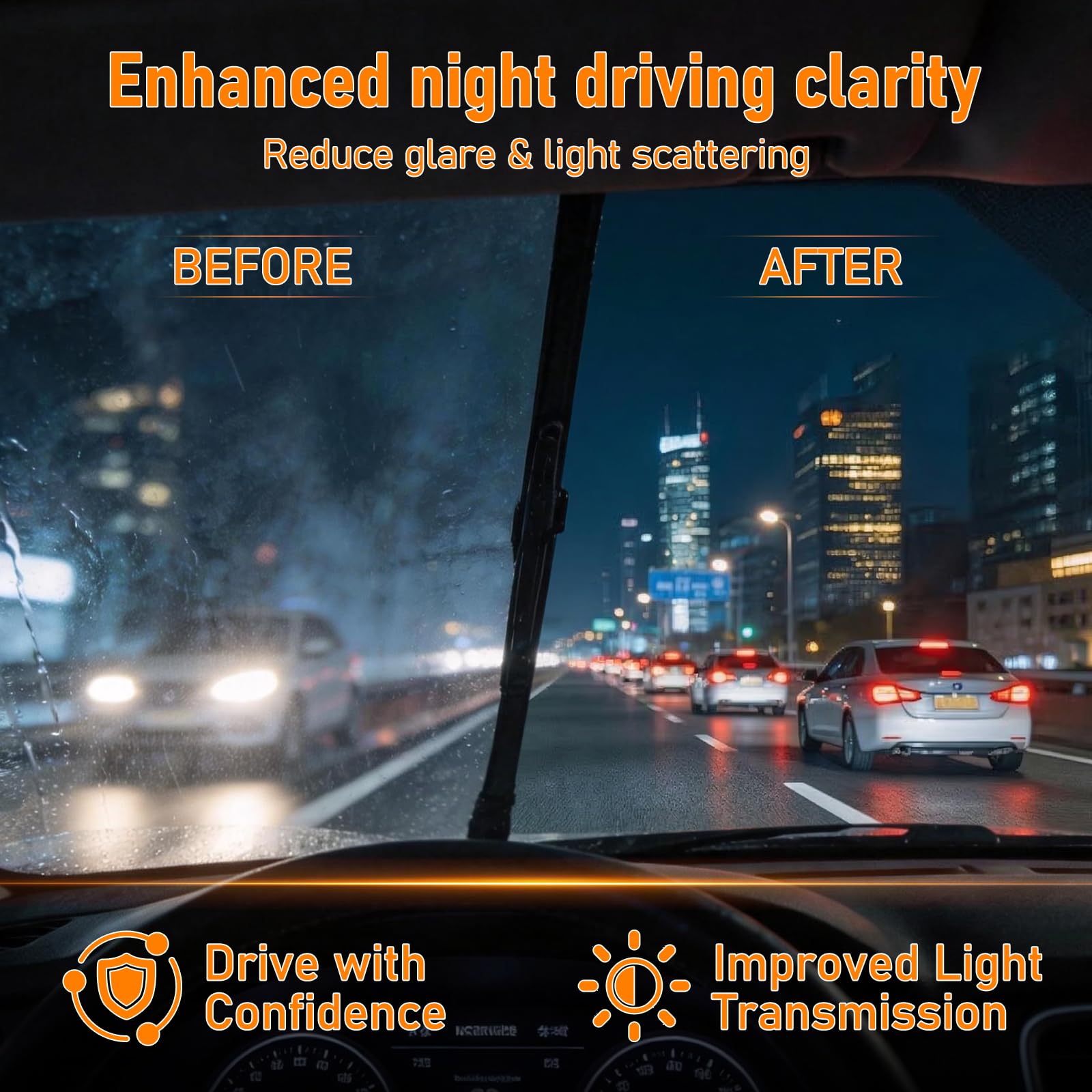 EcoPure Lab Glass Emulsion Cleaner, Car Oil Film Remover, Windshield Oil Film Remover for Car Windows, Auto Glass Cleaner, Improves Windshield Clarity for Safe Driving, Crystal Clear View(1PCS) - 3