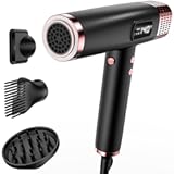 Dual Voltage Ionic Hair Dryer with Diffuser - 1875W High-Speed Blow Dryer for Women&comma; Fast Drying&comma; No Heat Damage&comma; Low Noise&comma; Lightweight&comma; European Travel 110V-120V&sol;220V-240V&comma; Gifts for Women