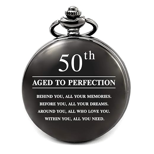 Birthday Gifts for Men Personalized Pocket Watch, Bday Gift for Him Turning 30 40 50 60 Years Old