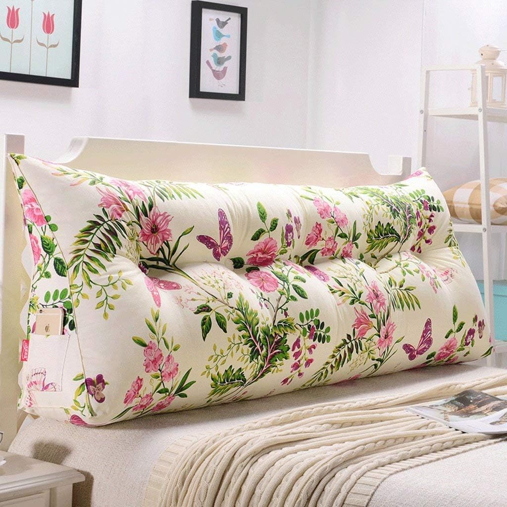PIAOLING Double waist bed head cushion bed large three-dimensional triangle pillow removable and washable sofa back protection neck pillow (Color : V, Size : 120cm)