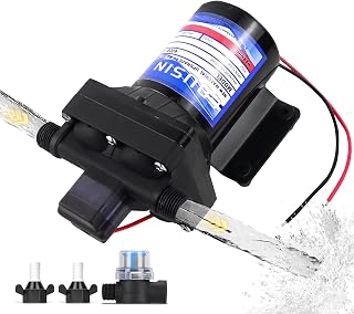12 Volt RV Water Pump Replace for 4008-101-a65/E65,3.0 GPM 12V Camper RV Water Pump,12V Self-Prime Camper Water Pump Quiet & Smooth Operation,Self Priming,With Quick Attach Fitting and Strainer