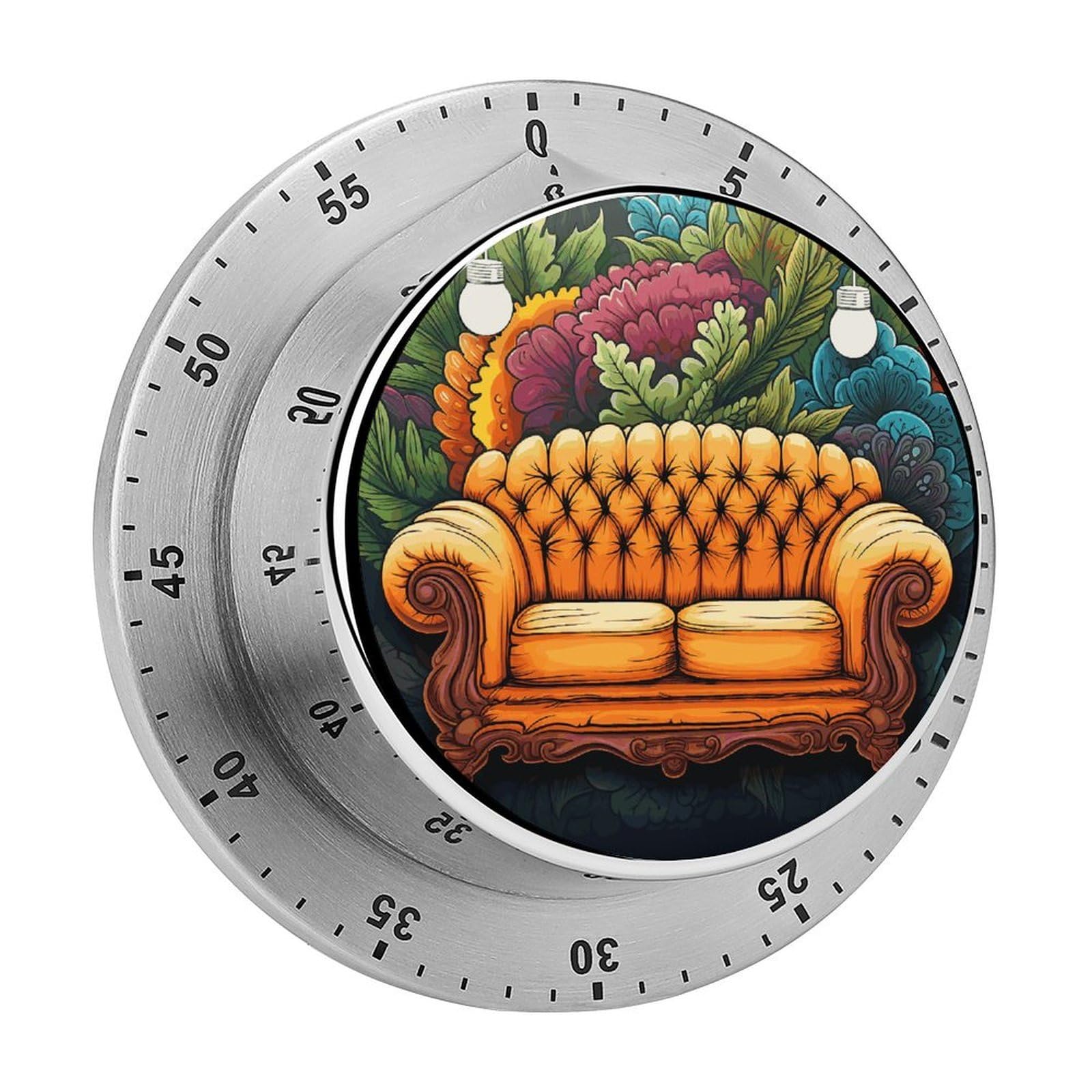 Couch Visual Timer Chef Cooking Timer Clock with Loud Alarm Mechanical Desk Timers Countdown Reminder Magnetic Exquisite Stainless Steel Body Timers