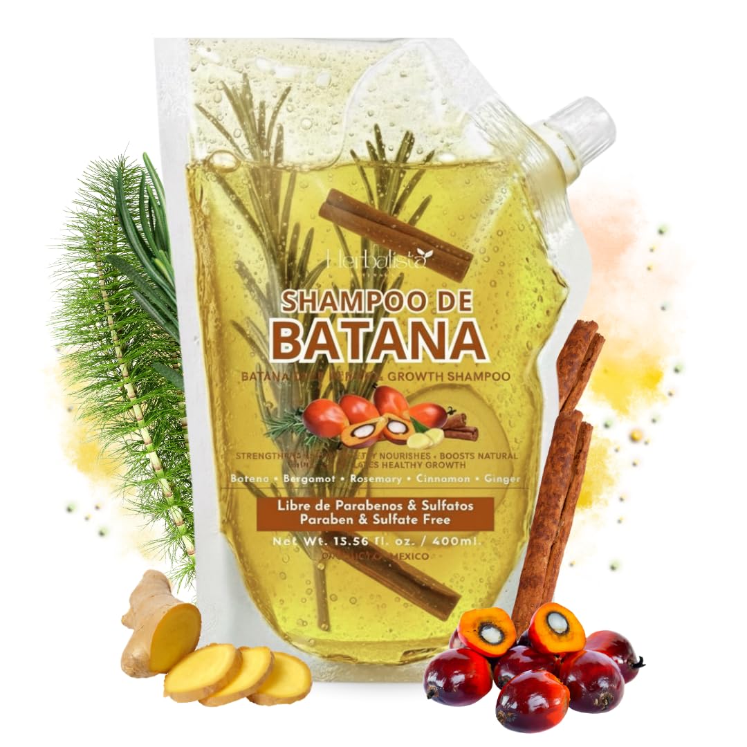 Viral Batana Oil Herbal Shampoo Pouch 400ml (13.5 fl oz) – Shampoo de Aceite Batana With Extracts: Rosemary, Ginger, Horsetail, & Cinnamon. - 100% Natural & Handcrafted.