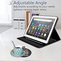 Vista 4 de Funda para tableta Yaxa Kindle Fire HD 8/Fire HD 8 Plus (12ª/10ª generación, versión 2022/2020) – Funda de piel sintética de alta calidad