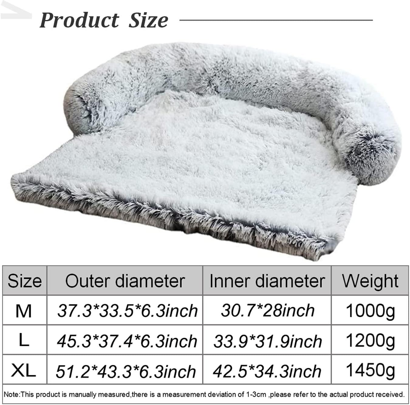 SHEGLORE Plush Cozy, Luxurious, Calming, Comfortable, Removeable, Washable Dog Bed Mat and Furniture Protector (Medium, Light Grey)