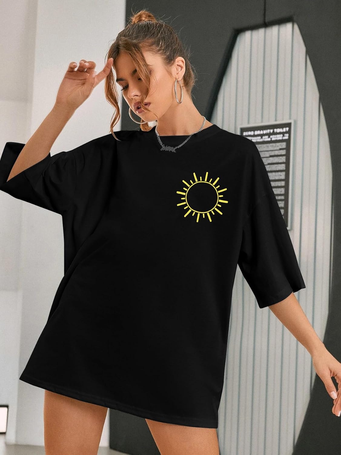 Salty Beach Oversized Shirt Women Hawaiian Beach Shirts Sunshine Graphic Tee Summer Vacation Tees Tops - Image 2