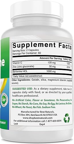 Miniatura 6 de Best Naturals Extracto de Ashwagandha 500 mg y berberina Plus 1000mg