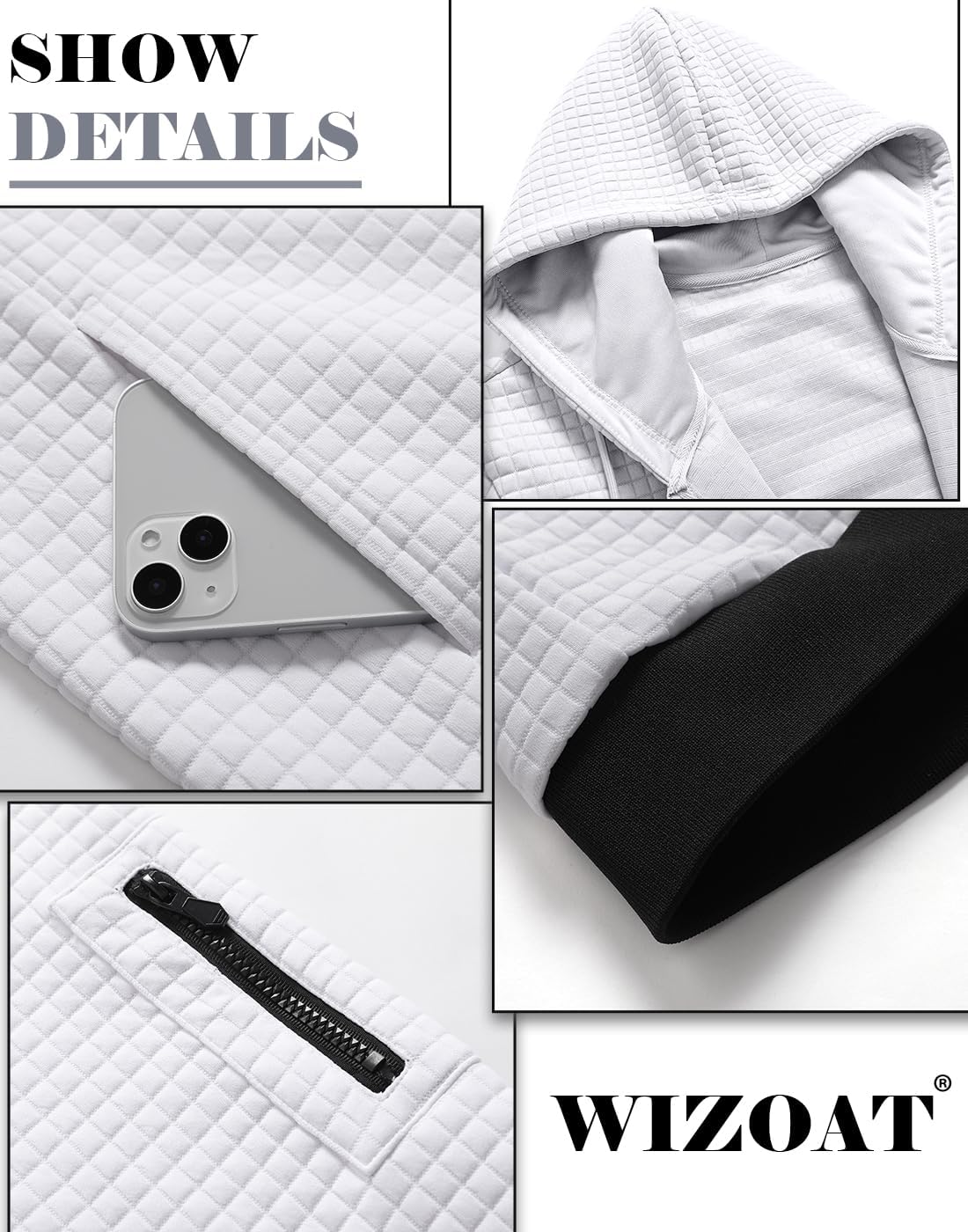 Mens Zip Up Hoodie Full-Zip Sweatshirt Lightweight Loose Fit Hooded Jackets - Image 6