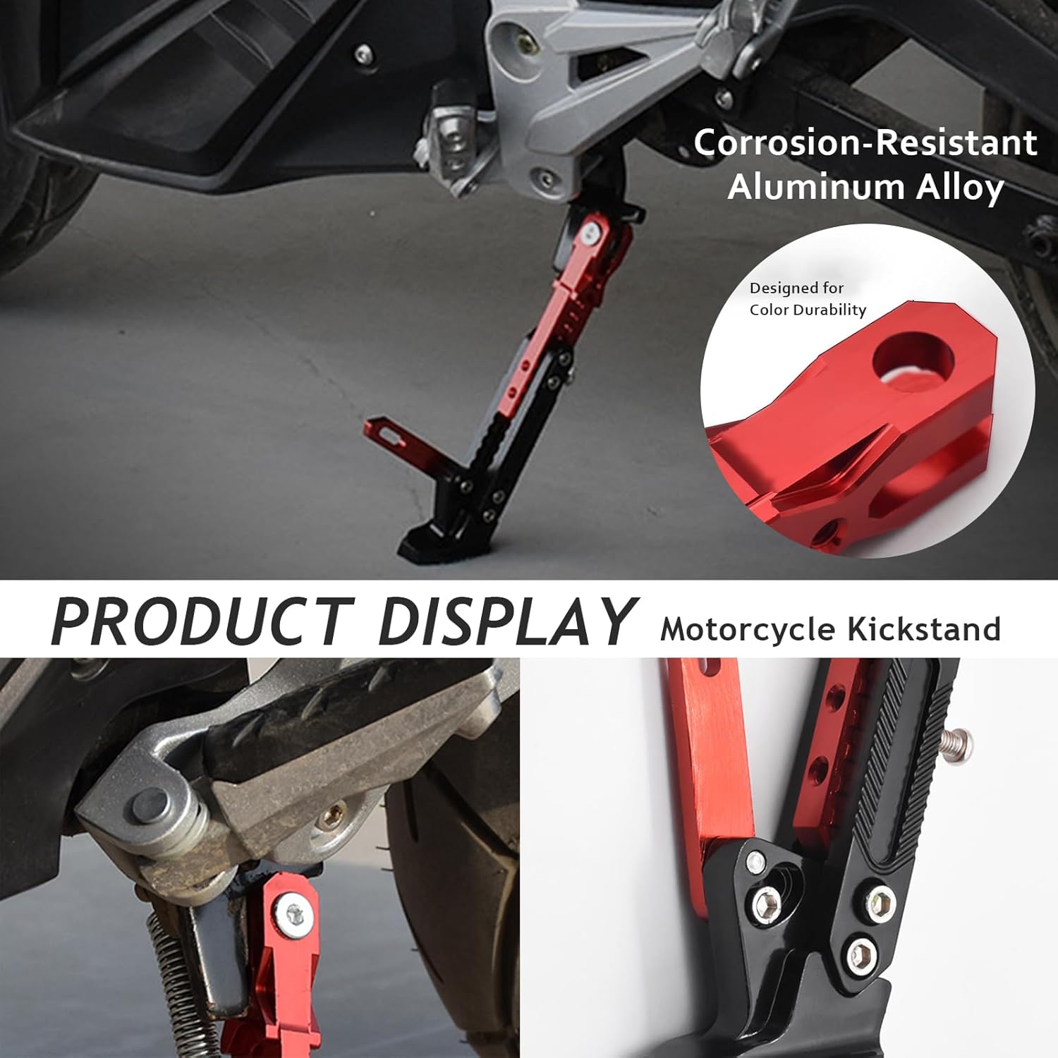Motorcycle Kickstand for Yamaha TMAX 530 SX DX 2017 2018 2019 tmax560, Adjustable Foot Side Support Stand Extension, Folding Parking Stand for Motorbike, Stable Solid Construction, Black