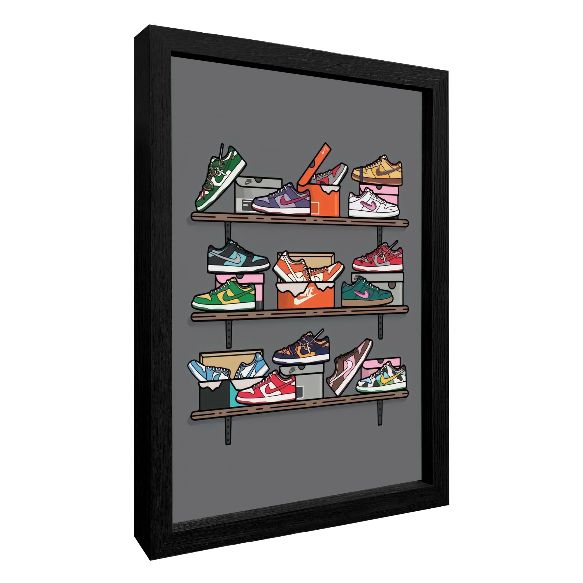 lixinxuyang - AJ Art Wall, Sneaker Poster - Hypebeast Room Decor, Sneaker Big Collection Poster, Michael Jordan Poster Frame Wall Art, Sneaker Air Sneaker Shoe Box Series Aesthetic Cool Guy Dorm