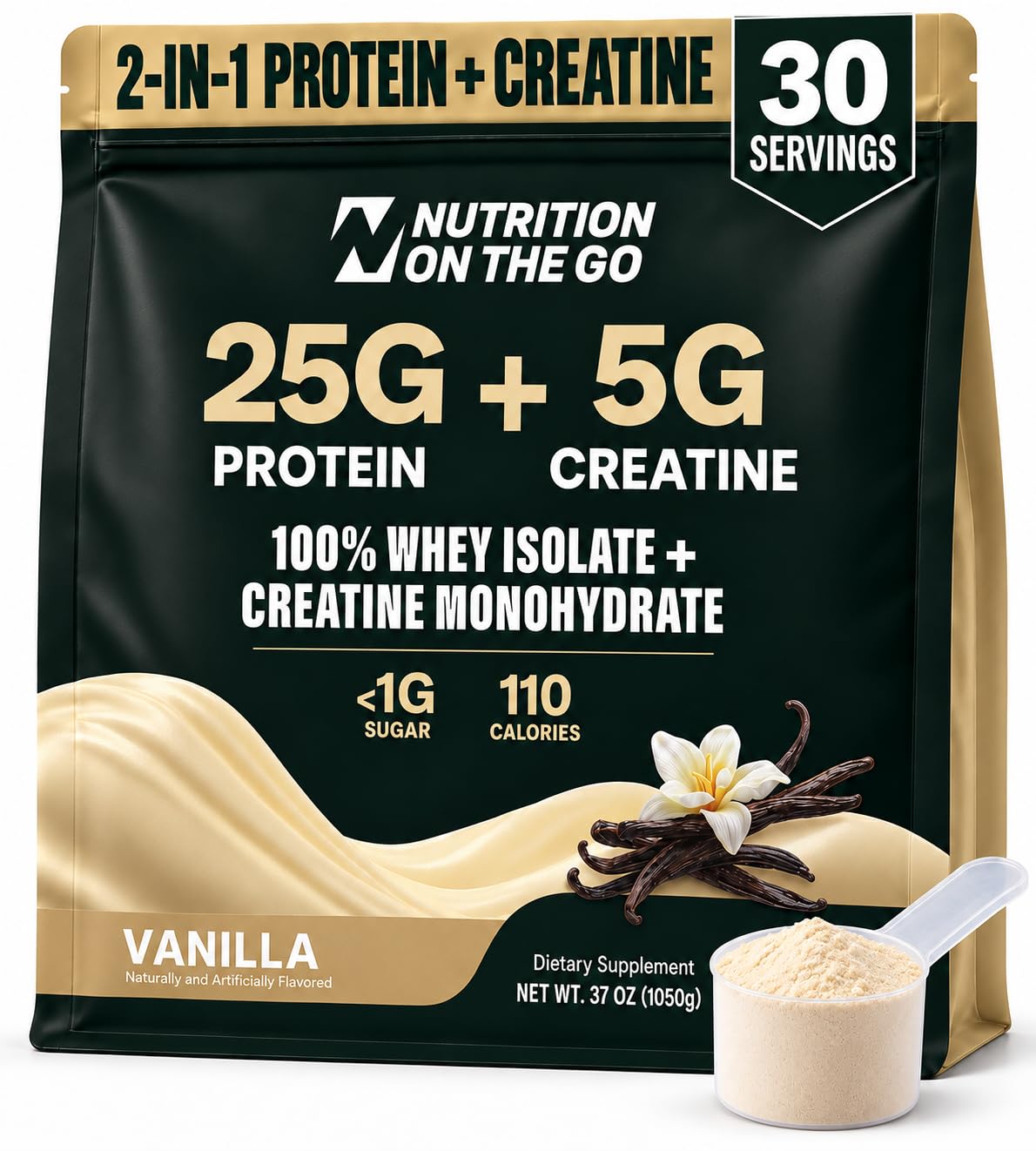 2-in-1 Whey Protein Isolate + Creatine Travel Packets, Chocolate, 15 Pack — Amazon image 8