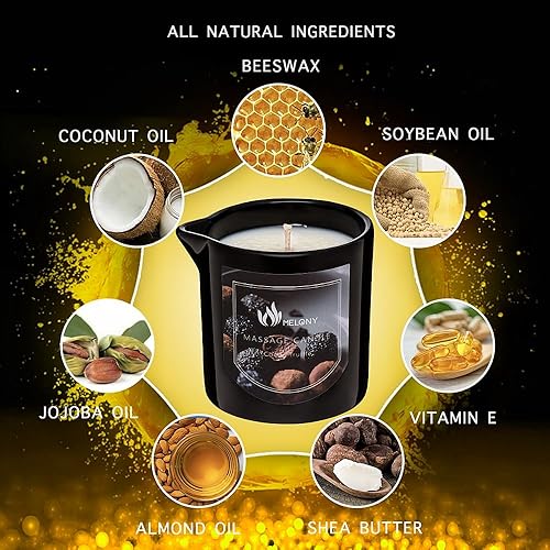 Miniatura 5 de MELONY Vela de aceite de masaje  Ideal para calmar, calmar y relajarse  con cera de soja natural  8.1 onzas (trufa de cacao)