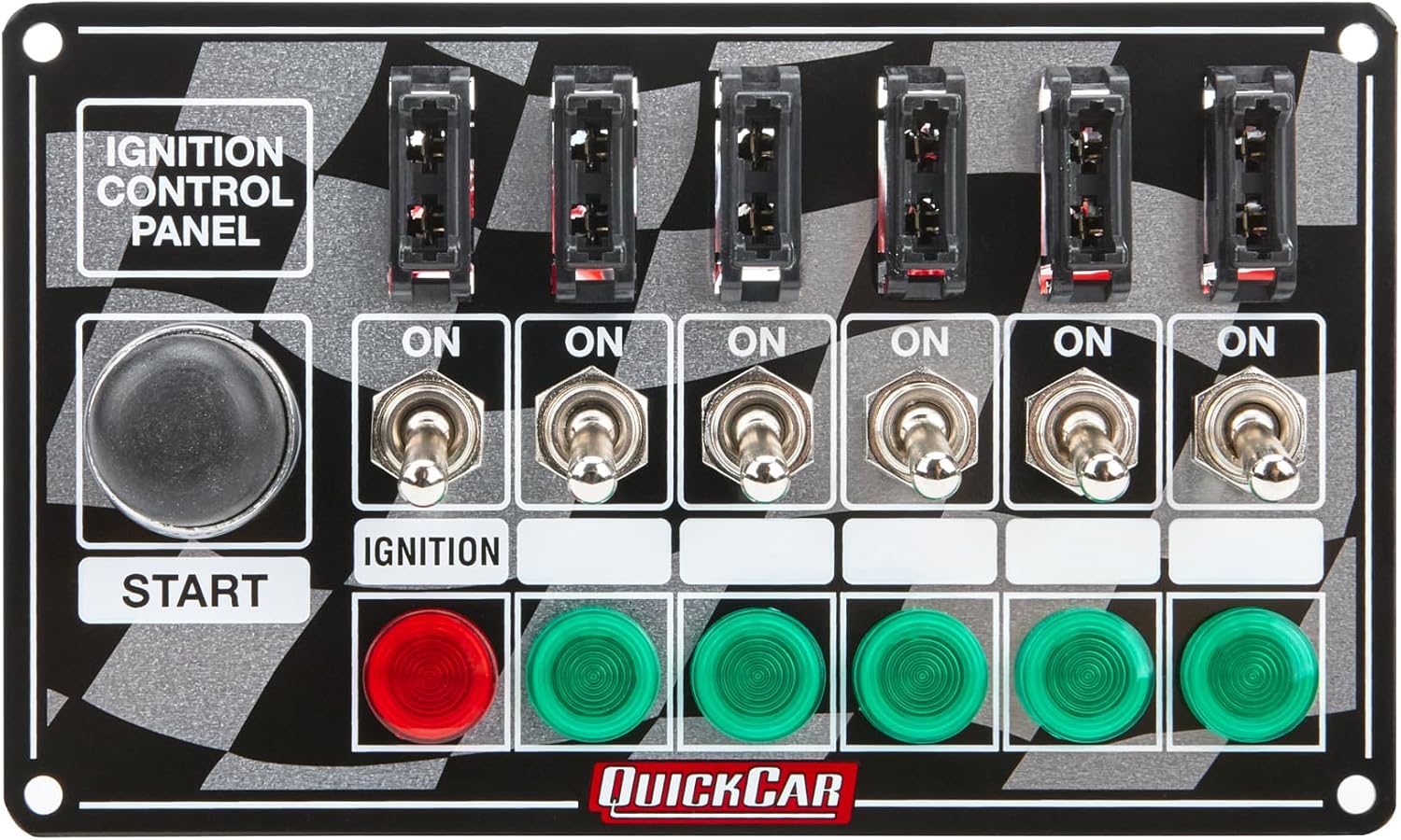 QuickCar Racing Products 50-164 7" Wide x 4" High Ignition Panel with Starter Button and Indicator Lights