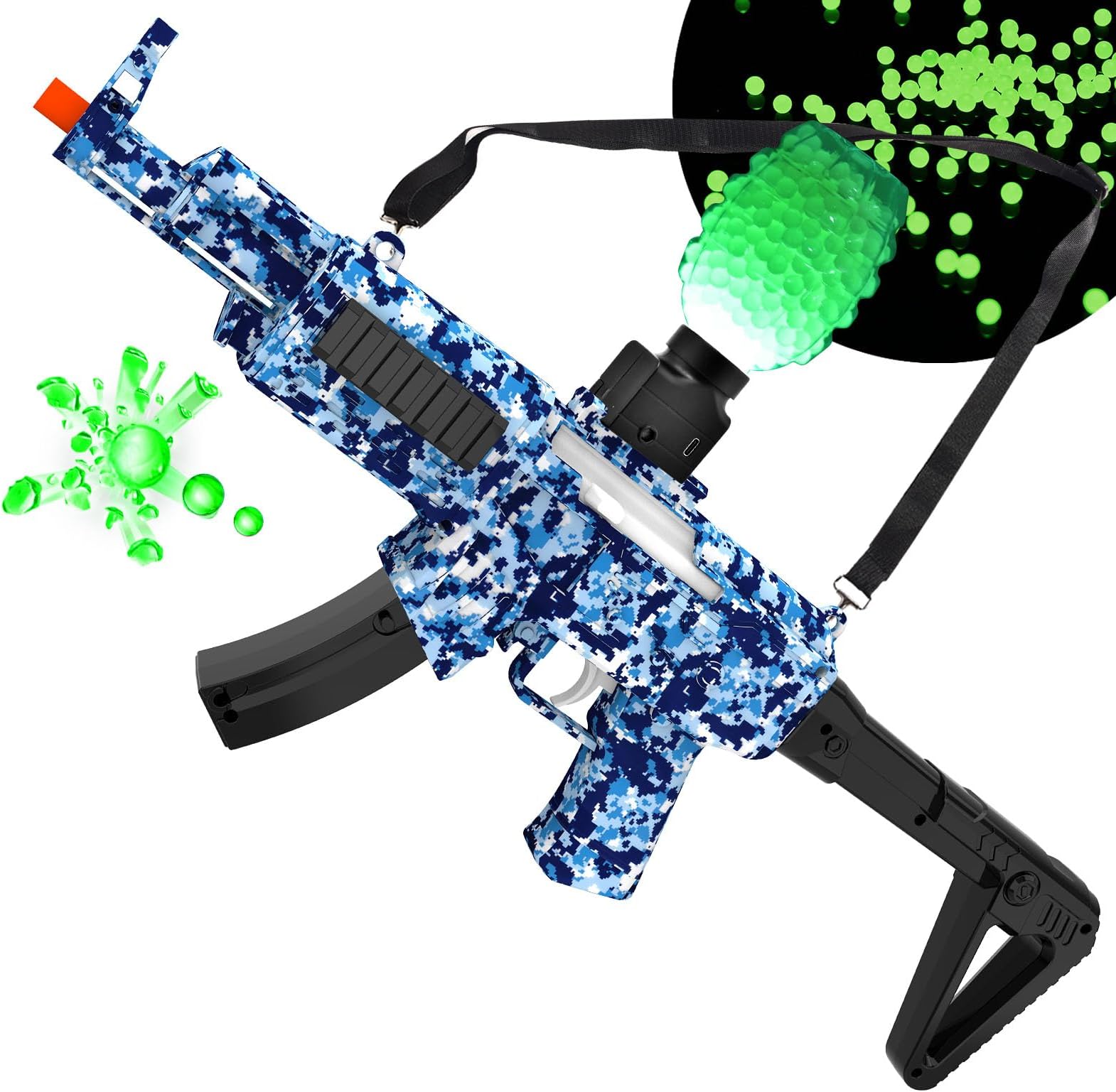 TANSAR Gel Ball Blaster Glow in The Dark Splat Automatic, Electric Outdoor Play Games for Adults, Outside Activities Toys for Backyard, Garden& Lawn, Birthday Ideas for Ages 14+ Years Old