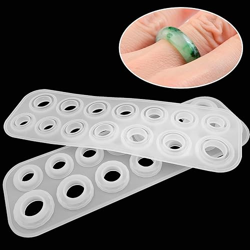 Miniatura 3 de findTop - 2 moldes de anillo de resina, moldes de silicona para resina, moldes de silicona de varios tamaños, para hacer anillos, aretes de