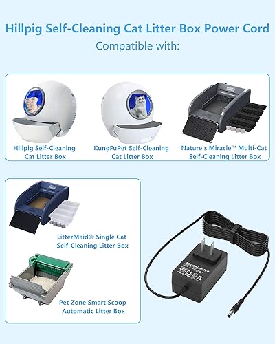 Miniatura 2 de Cable de alimentación de 12 V para LitterMaid LM680C LM980 P-70016, repuesto para caja de arena para gatos autolimpiante automática autolimpiante,