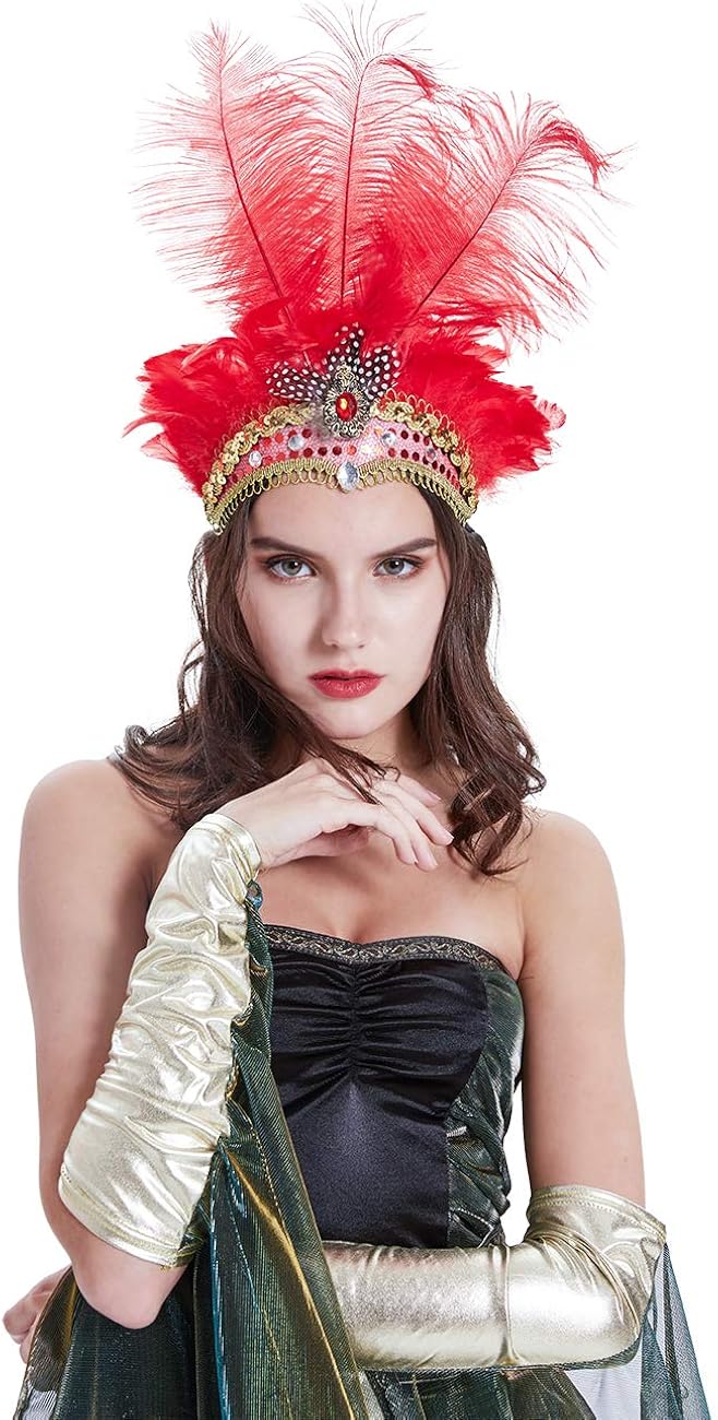 Feynman Women's Feather Headband Halloween Feather Headwear 1920s Flapper Accessories : Clothing, Shoes & Jewelry