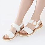 UBFEN Femmes Sandales plates Support Arch orteil ouvert Marche Comfy Casual Bas Wedge Chaussures d'été