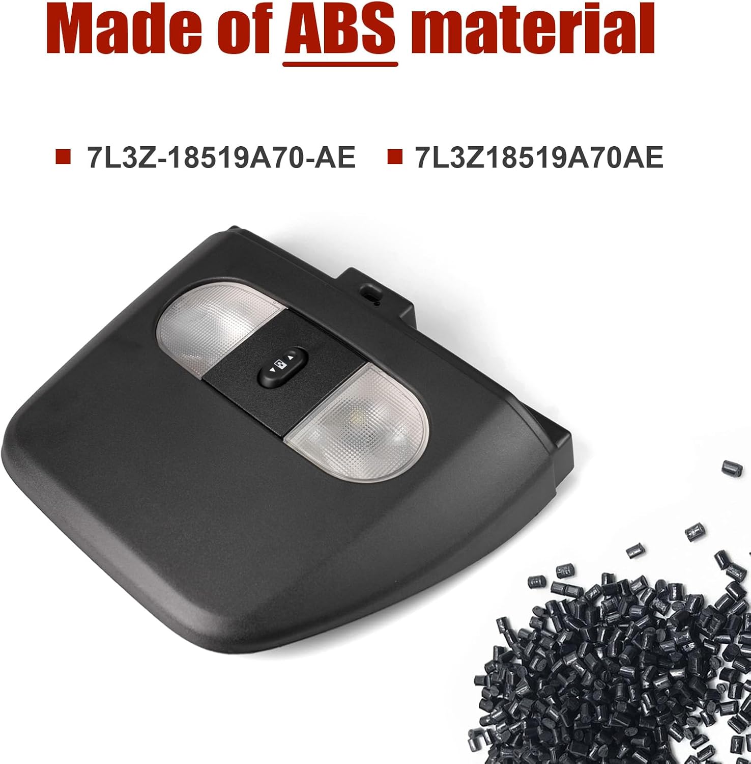 Overhead Console LED Dome Map Light Lamp Interior Cab Lights Track with Rear Window Switch for F-150 2004 2005 2006 2007 2008 Lincoln Mark LT 2006 2007 2008 Truck #7L3Z-18519A70-AE(Black)