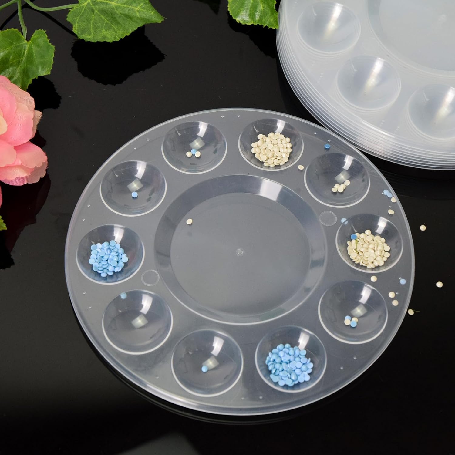 46 PCS Clear Paint Tray Palettes for Kids or Birthday Painting Party, Acrylic Artist Paint Tray Pallet, Clear Acrylic Oil Watercolor Craft Supplies DIY Art Painting Plastic Paint Pallet