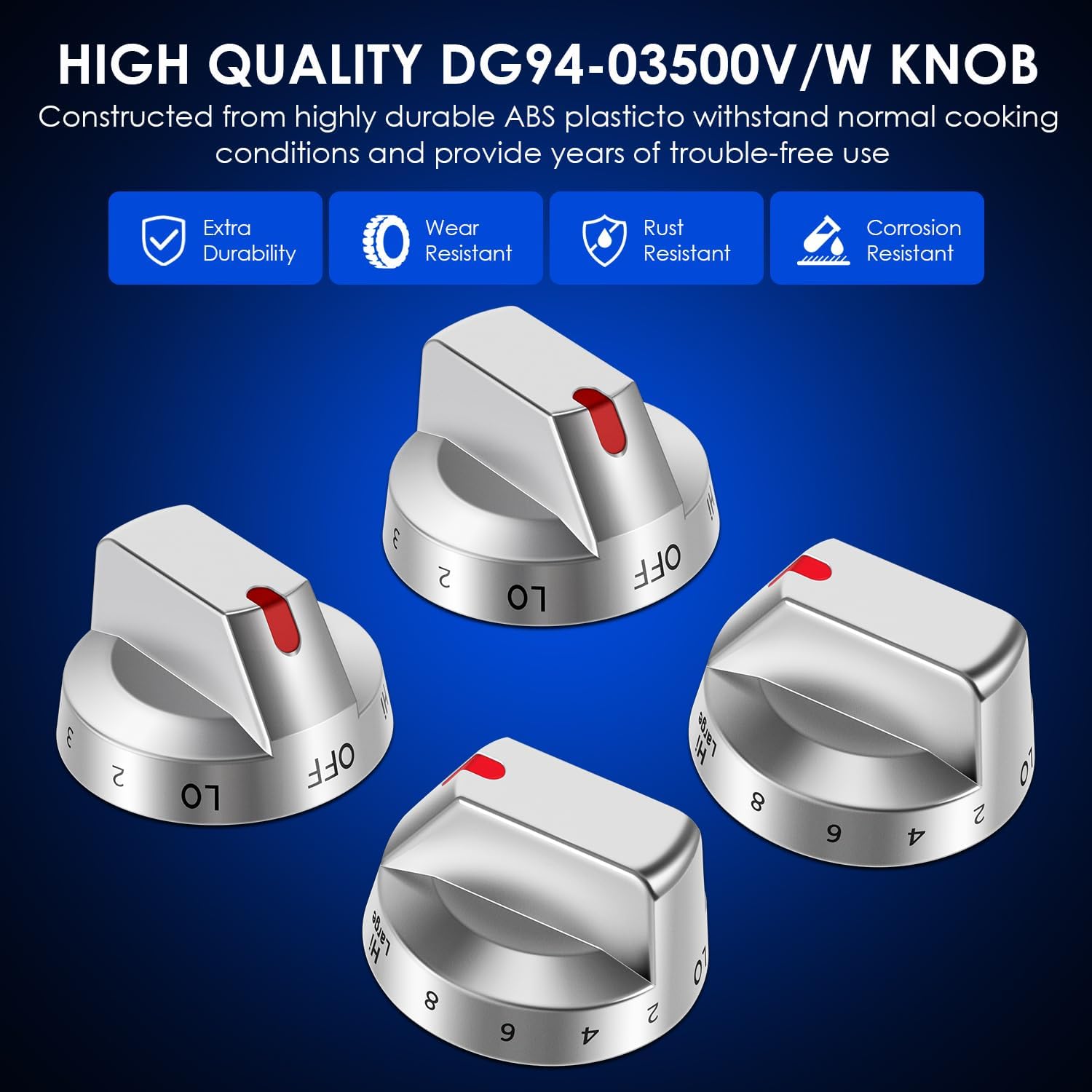 DG94-03500A/Z Knobs for Samsung Electric Stove, DG94-03500V DG94-03500W Knob Replacement Compatible with Samsung Electric Range NE63T8111SS/AA NE63T8311SS/AA NE63T8751SS/AA