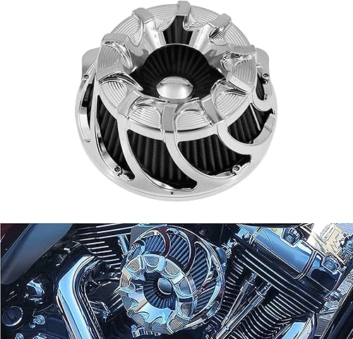 Miniatura 19 de Motorcyle - Kit de entrada de turbina de filtro de aire CNC para Harley Sportster XL Touring Softail Dyna