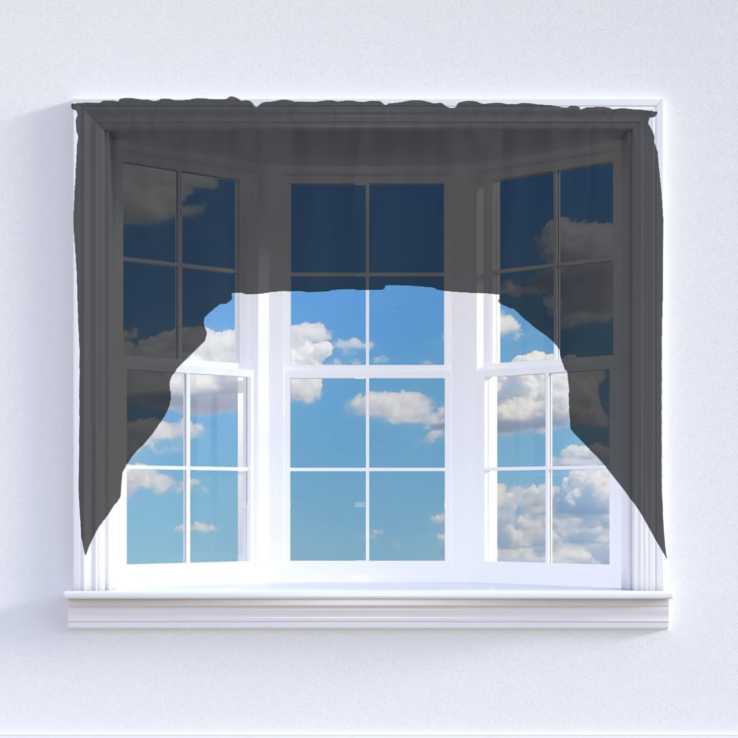 Zen Creative Designs Solid Sheer Organza Swag Window Valance Home Décor Bedroom Nursery Kitchen Window (Aqua)