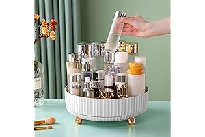 Rotating Makeup Organizer with 360-Degree Lazy Susan Function