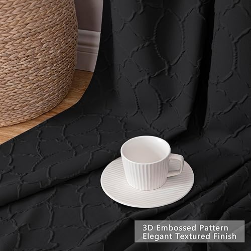 Miniatura 5 de Grace - Cortinas negras filtrantes de luz para sala de estar, juego de 2 paneles de 84 pulgadas de largo, cortinas y paneles de tela suave