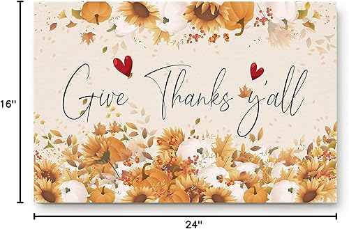 Miniatura 2 de Tapete decorativo de bienvenida para puerta delantera, interior, con citas de cosecha de otoño de Acción de Gracias, girasol, calabaza, alfombra de