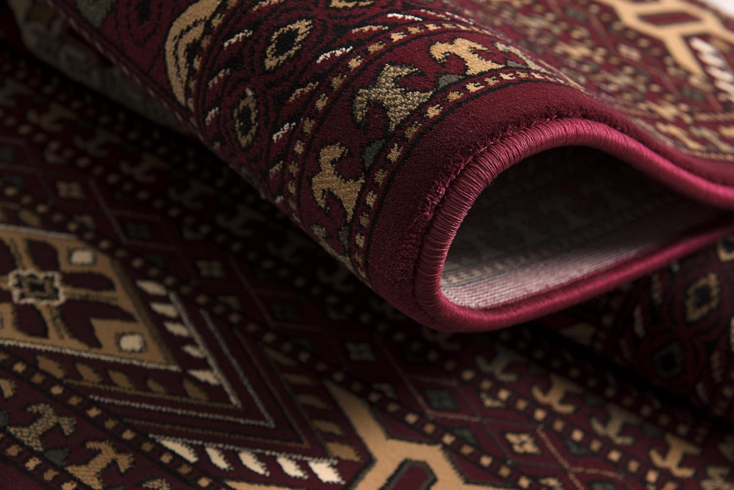 RUG BRANCH Majestic Afghan Persian Chobi Red Beige Indoor Runner Rug for Entryway, Hallway, Bathroom, and Kitchen - 3' x 15' (Exact Size: 2'8" X 15')