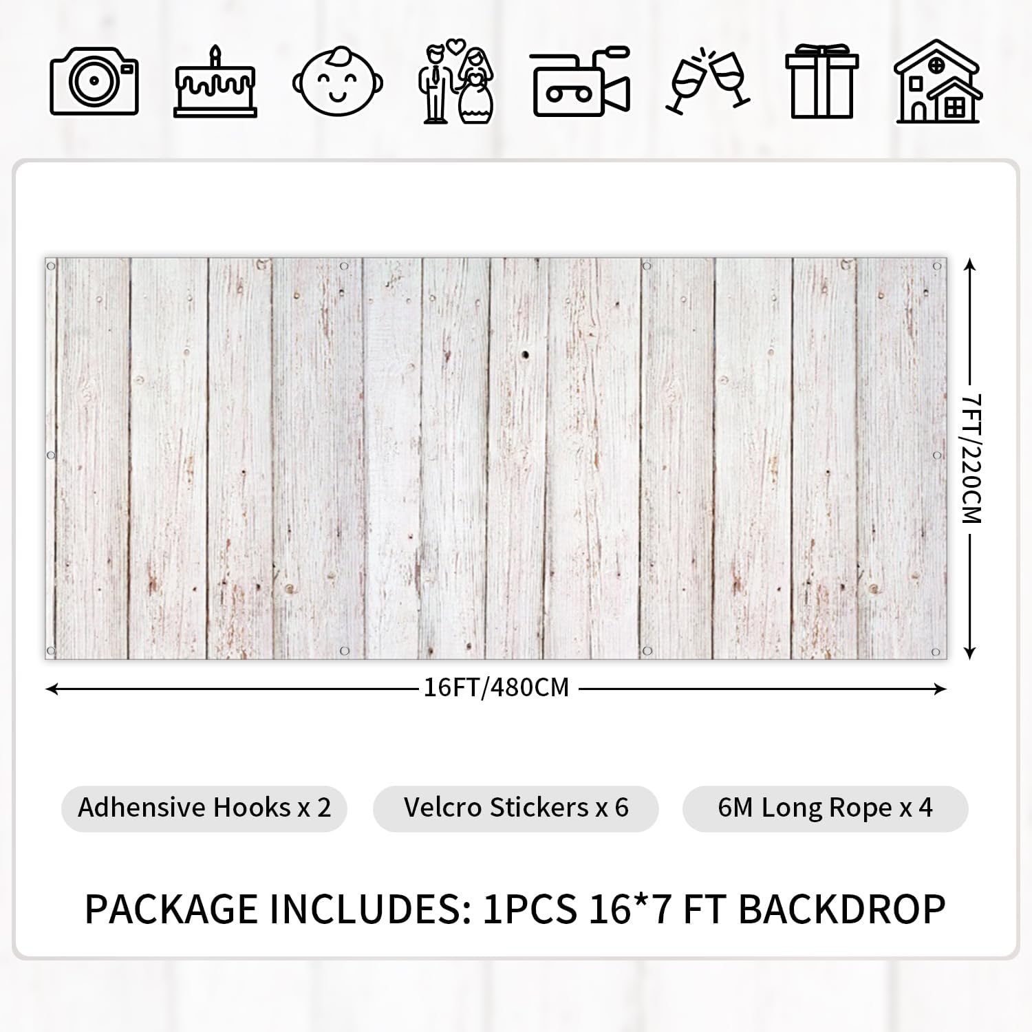 Leowefowa Happy Easter Backdrop Garage Door Decorations7x8ft Colorful Easter Eggs Garage Door Banners White Rustic Wood Board Garage Door Covers Background for Easter Party Photography