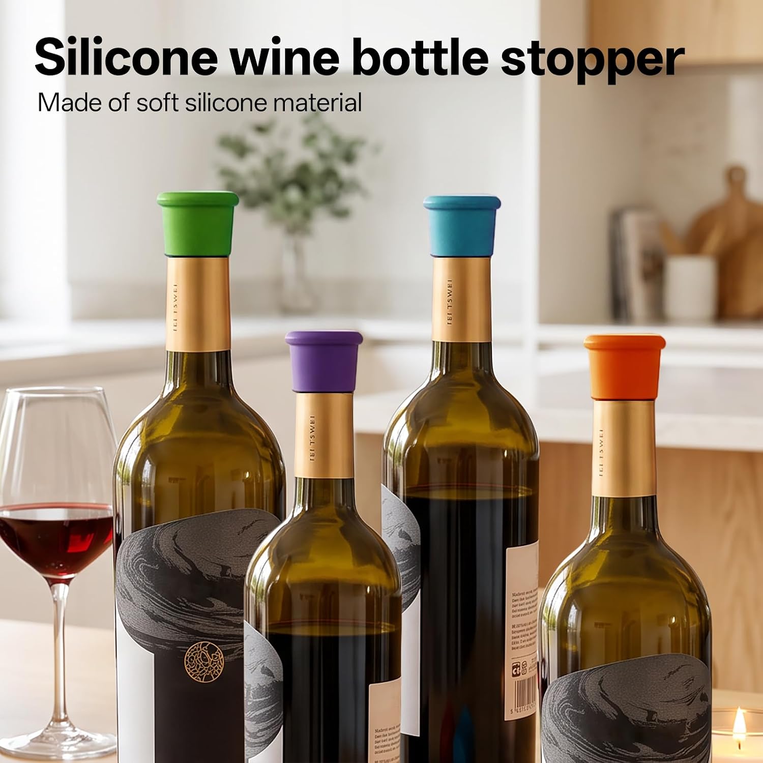 12 Pack Wine Bottle Stopper for Keeping Wine Champagne Fresh, Perfect for Parties and Gifts, Multicolor Design, Silicone Wine Stoppers, Reusable Wine Corks Accessories.