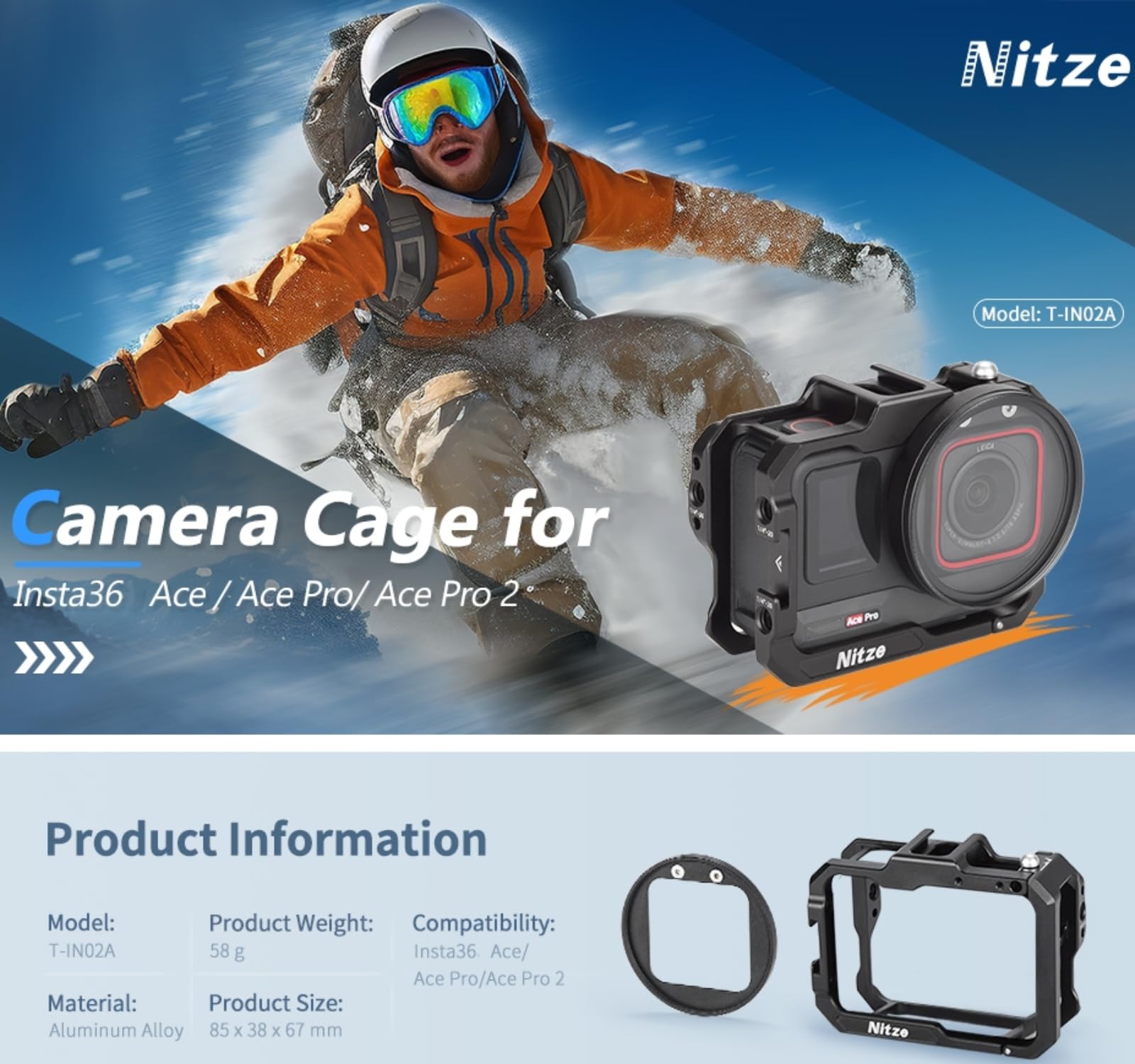 Acesoft Wear-Resisting Easy to Install Lightweight Top Handle Quick Release Grip Compatible with Camera Cage