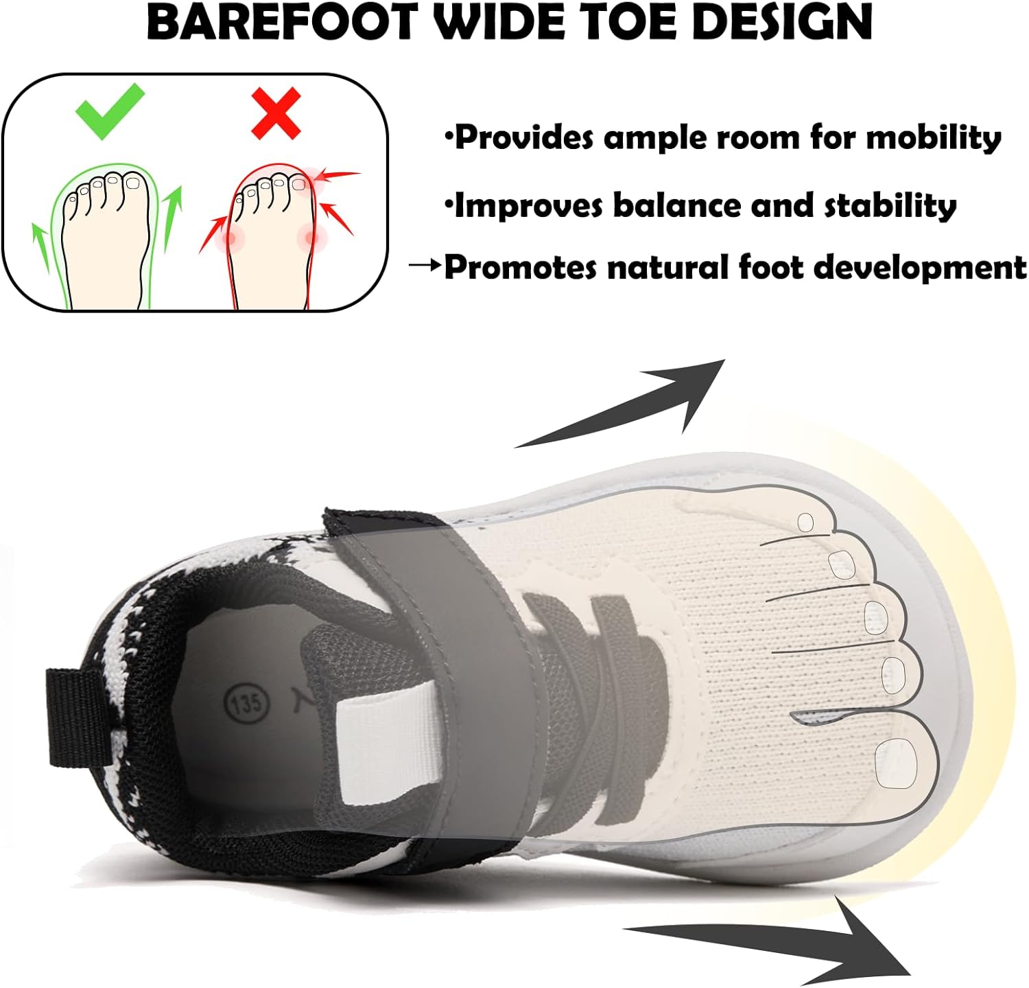 MORENDL Wide Toddler Shoes Baby Walking Shoes Boys & Girls Barefoot Sneakers Zero Drop Comfort Tennis Running Outdoor Activities - Image 2