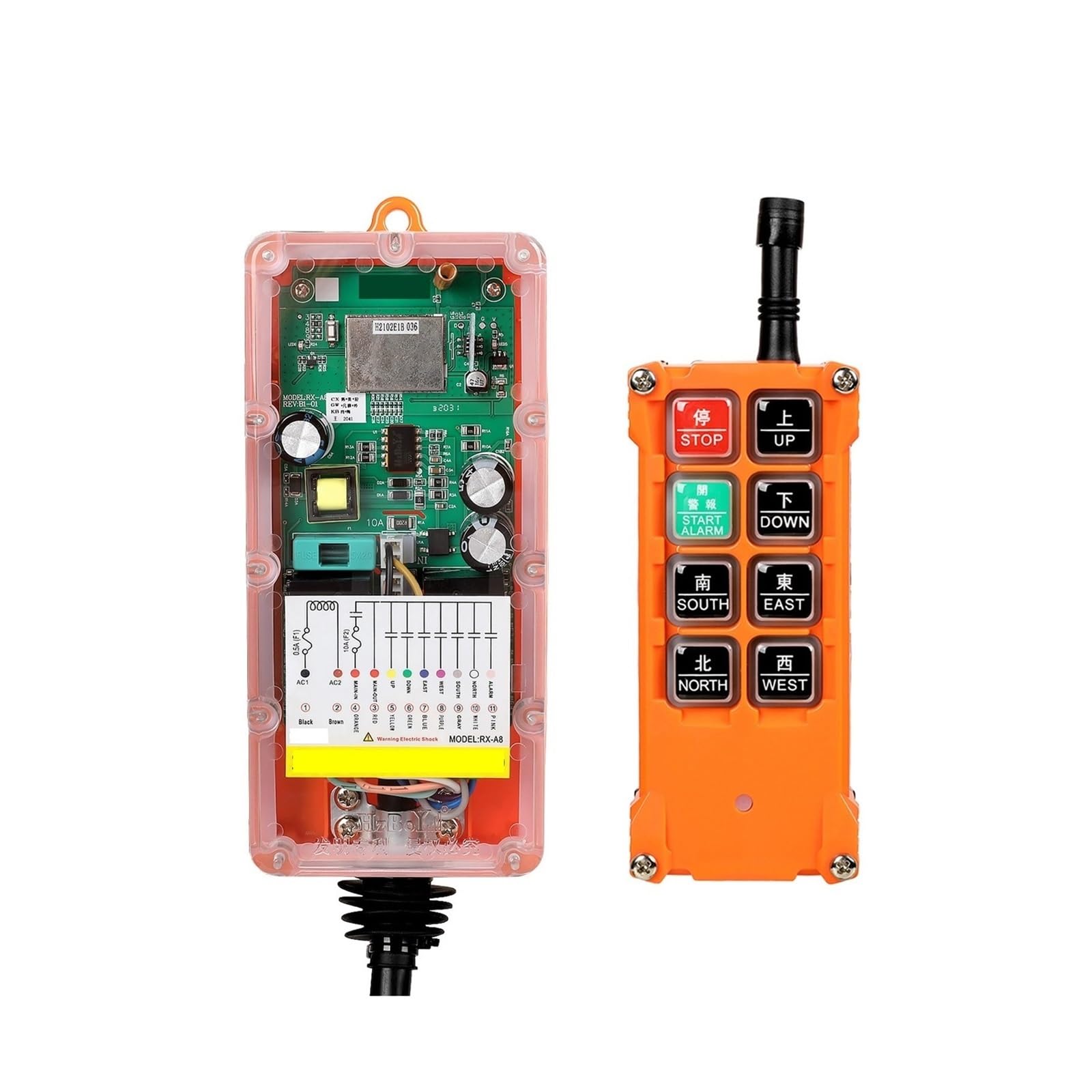 Télécommande industrielle sans fil à 8 boutons for grue,Sécurité Améliorée(12V,1set)