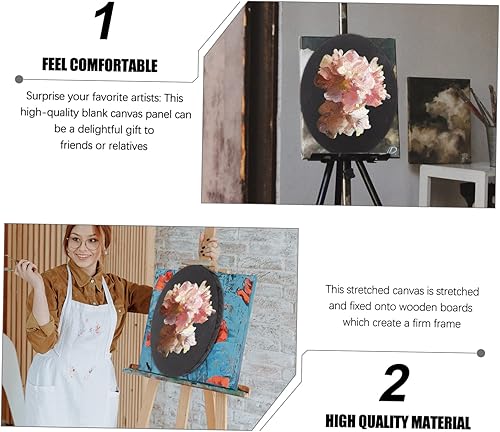 Miniatura 5 de Elegante marco de fotos ovalado negro estirado lienzo arte DIY tablero de arte marco de lona para decoración del hogar