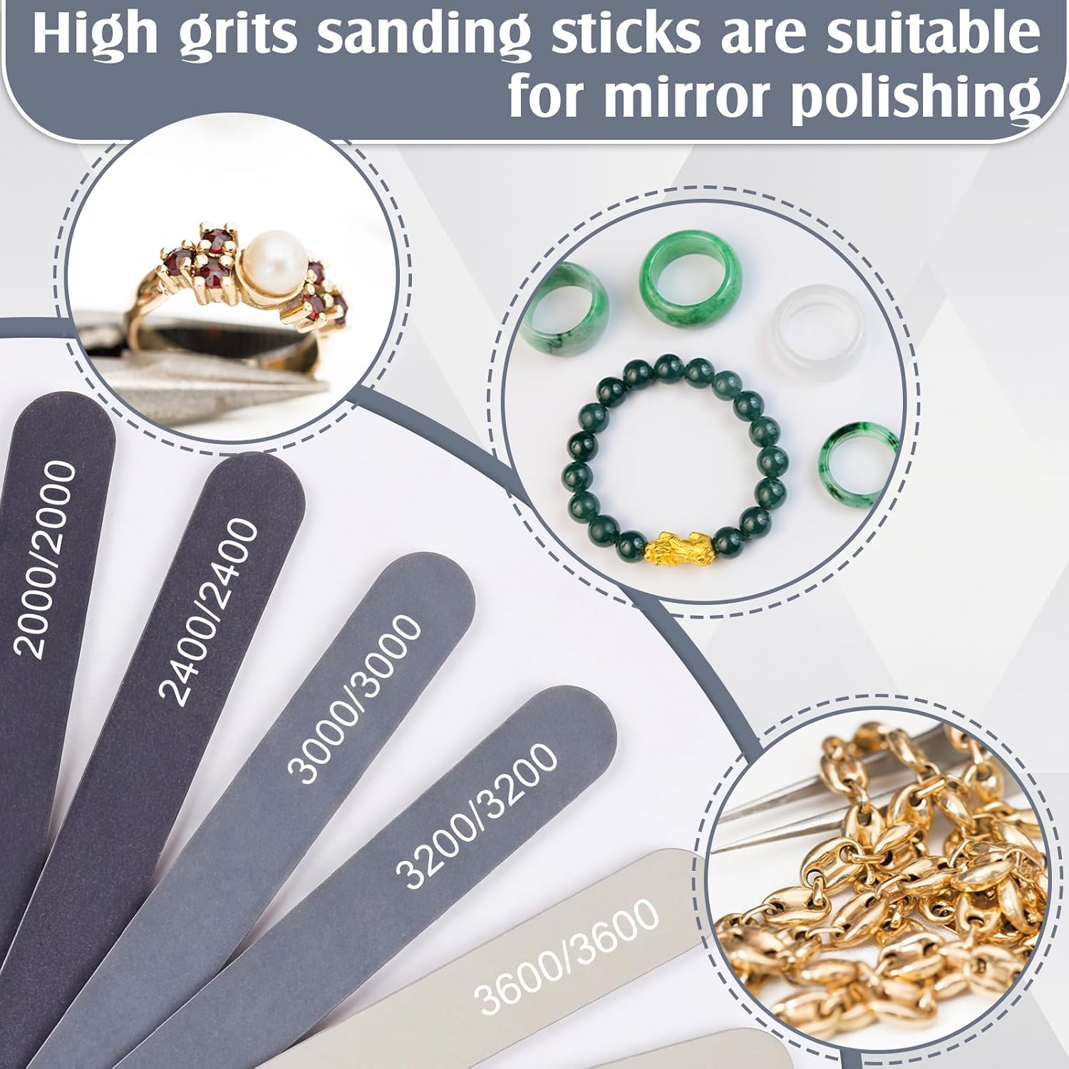 Maxdot 120 Pcs Sanding Sticks, Polishing and Twigs Set, Stylish
